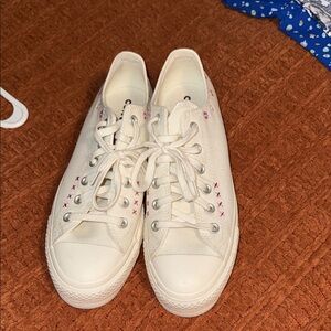 Converse lift canvas shoes with floral print